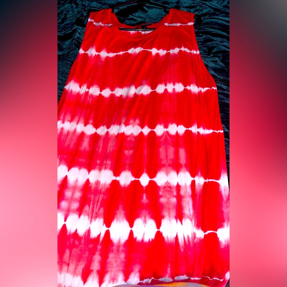 Red Tye-Dye Maxi Dress